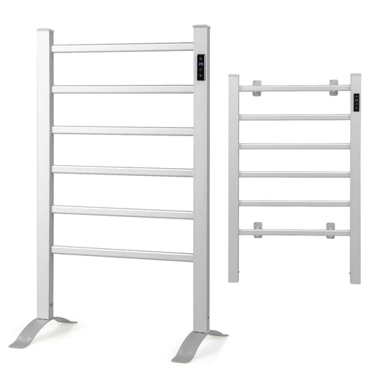 6 Bar Freestanding & Wall Mounted Aluminum Electric Towel Warmer