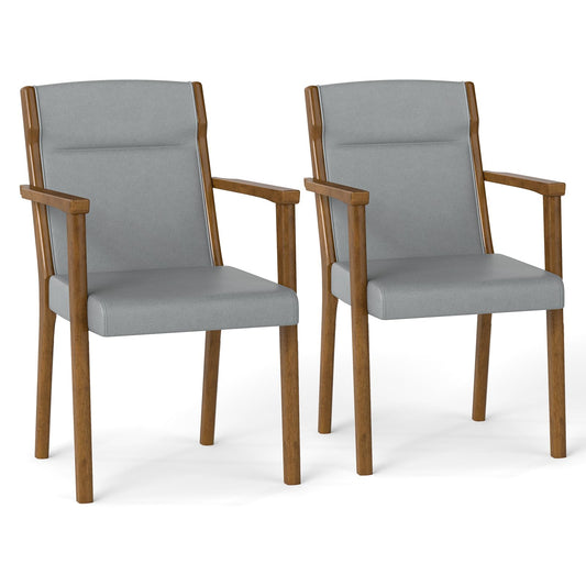 Mid-Century Modern Dining Chairs Set of 2 Upholstered Accent Chairs