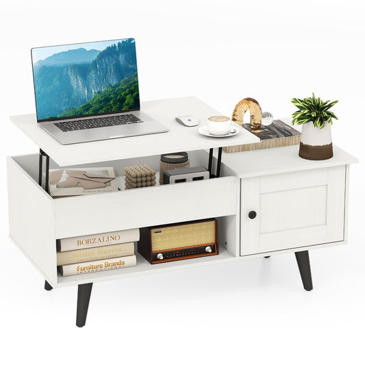 Wooden Lift Up Top Coffee Table with Hidden Storage Compartment