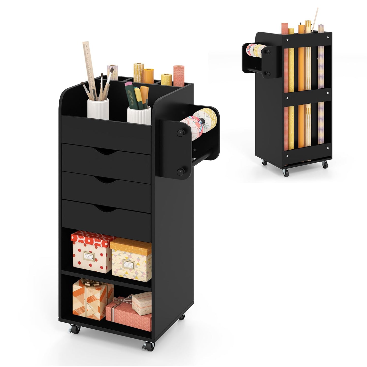 3 Drawers Mobile File Cabinet, Lateral Storage Chest