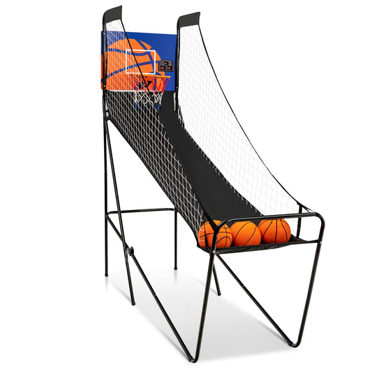 Folding Basketball Arcade Game with Electronic Scorer and Buzzer
