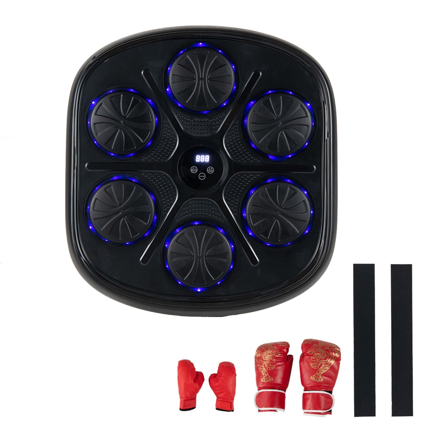 Music Boxing Machine, Wall Mounted Electronic Boxing Target with Gloves