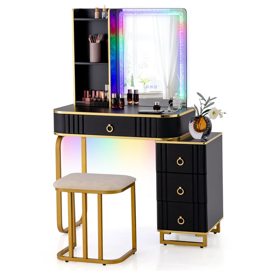 RGB LED Vanity Set with Mirror and Lights