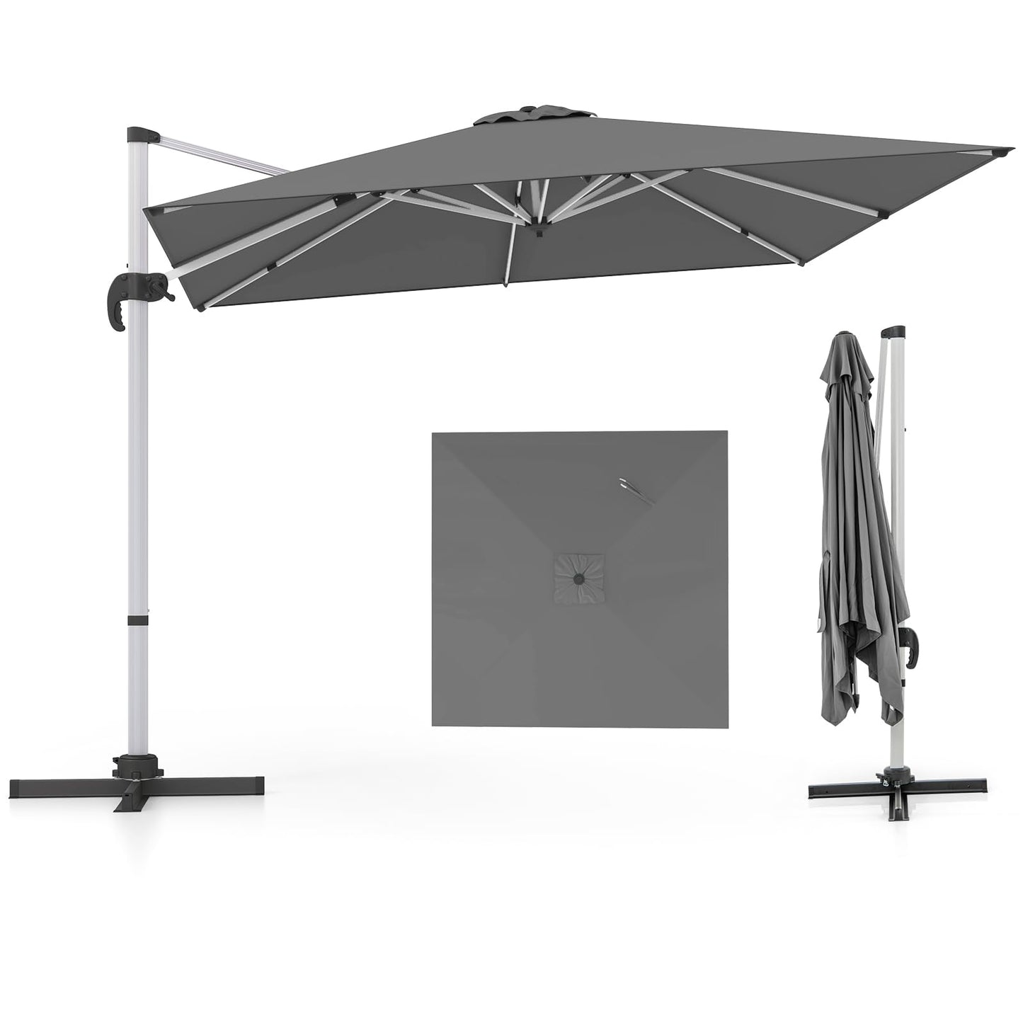 300cm Patio Cantilever Umbrella with 360° Rotation and Adjustable Tilt