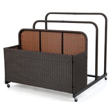 Rolling Poolside Float Storage with 2 Towel Rack and Wheels