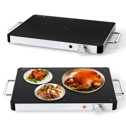 Electric Warming Tray with 53 x 40cm /40 x 30 cm Surface and Anti-Scalding Handles