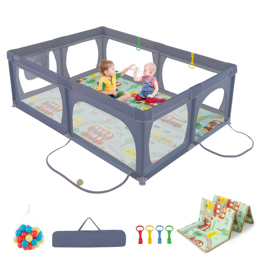 206 x 147cm Extra Large Toddler Fence with Mat
