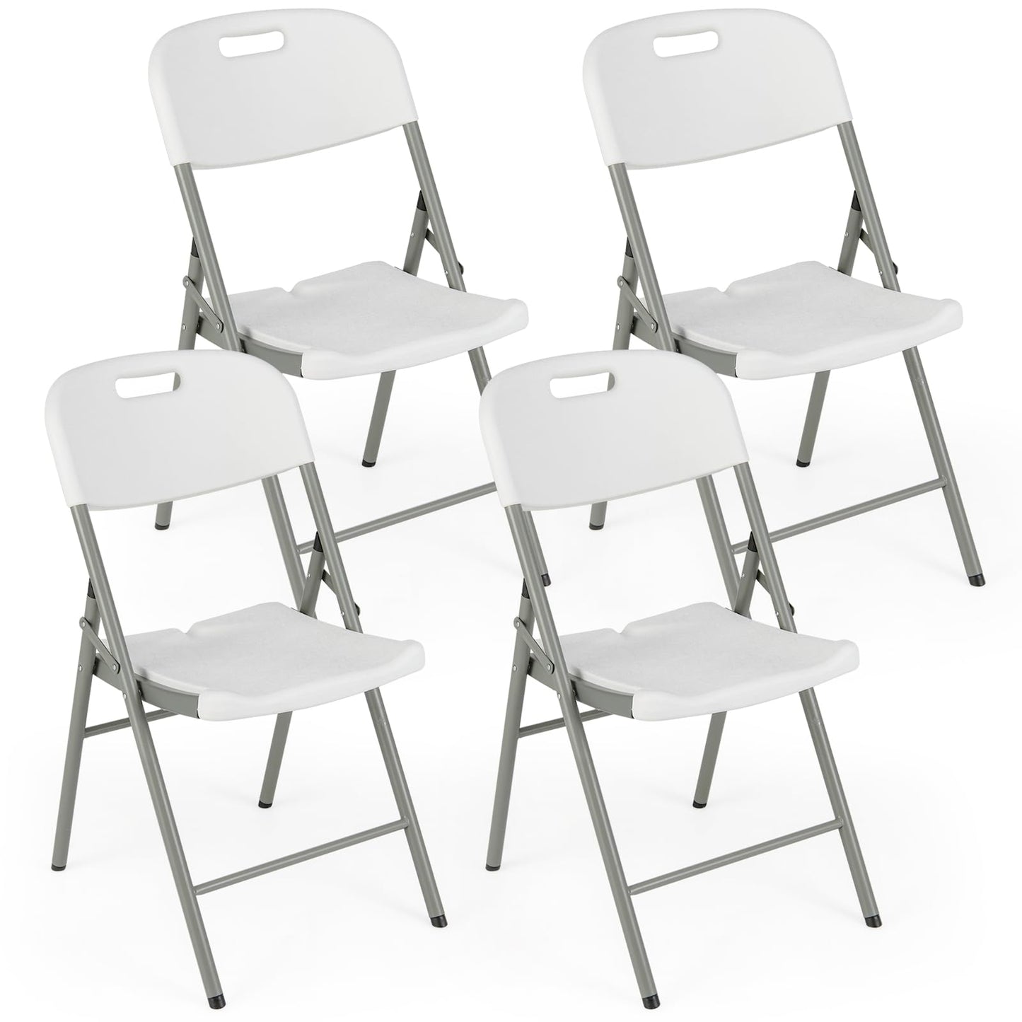 HDPE Portable Dining Chairs Set of 4 with Contoured Seat