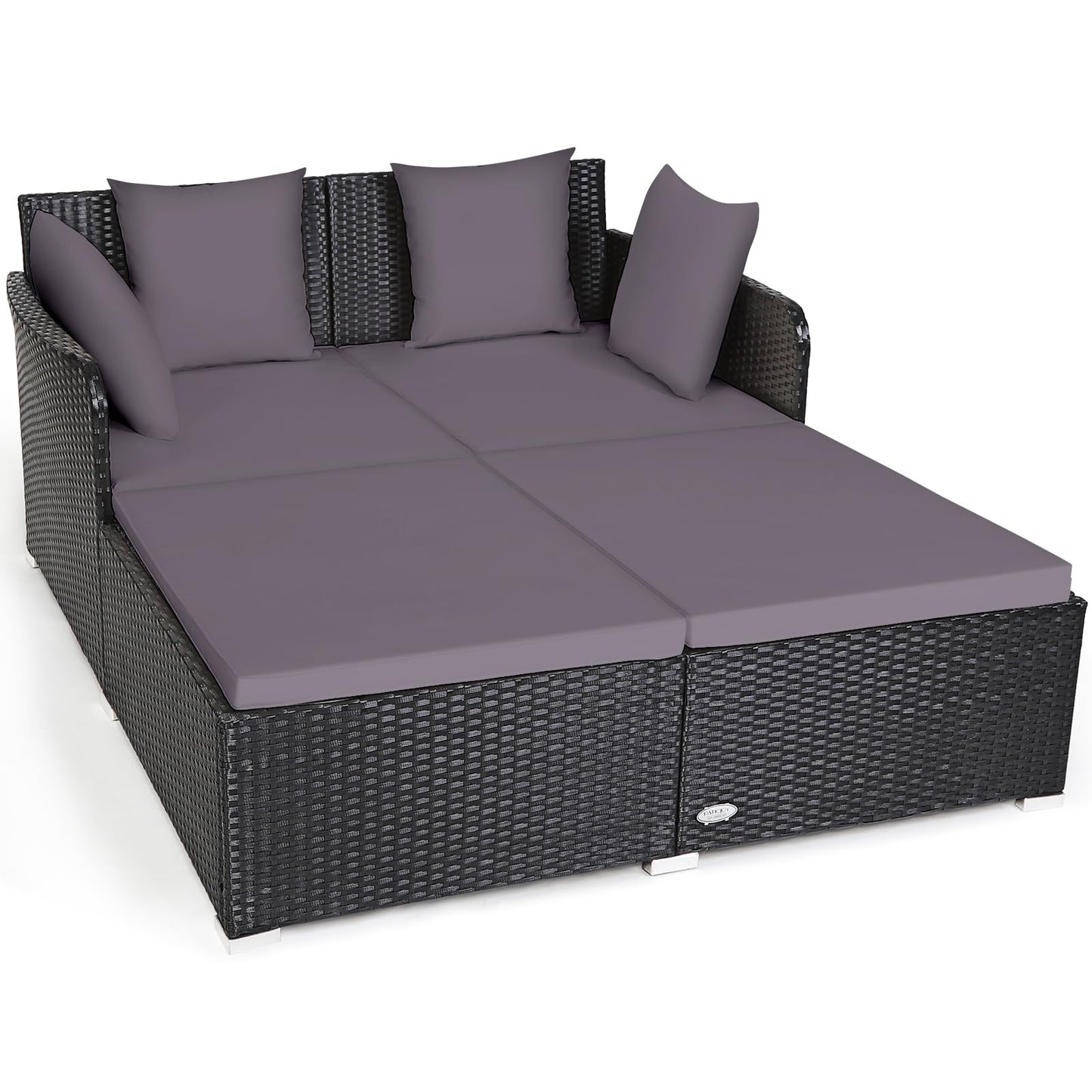 Rattan Garden 2 Seater Daybed Furniture Set with Cushions