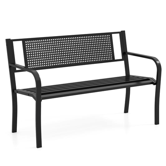 127cm Garden Bench Outdoor Furniture Leisure Seating Patio Chair Dot Matrix Pattern
