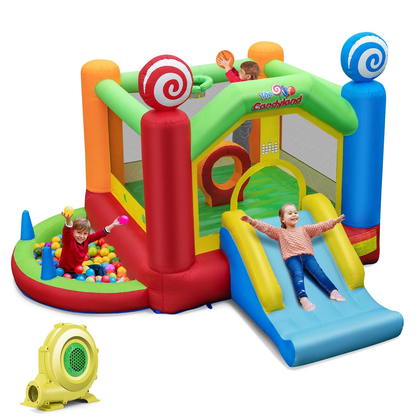 Candy Land Theme Inflatable Bounce House with 680W Blower
