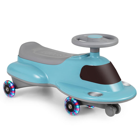 Ride on Wiggle Car, Sit On Swivel Scooter with Light up Wheels, Under-seat Storage