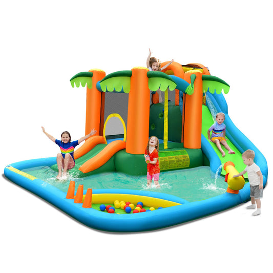 Kids Bouncy Castle with Dual Slides and Splash Pool for Outdoor Indoor Play