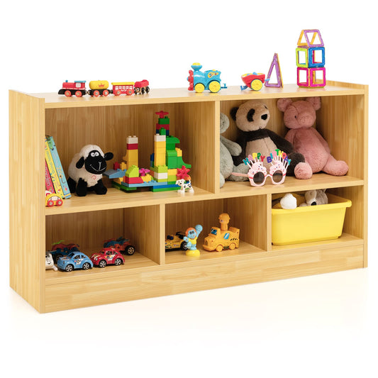 2 Tier Open Storage Shelving Unit with 5 Compartments