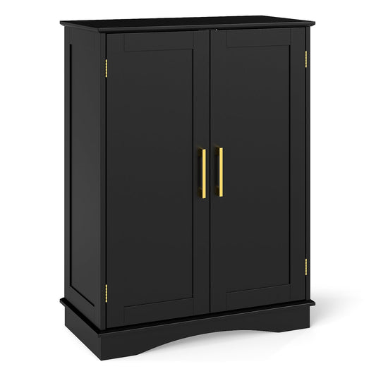 Bathroom Floor Storage Cabinet with 2 Doors and Adjustable Shelves