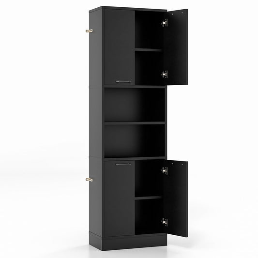 190cm Tall Freestanding Cupboard with Doors and Shelves