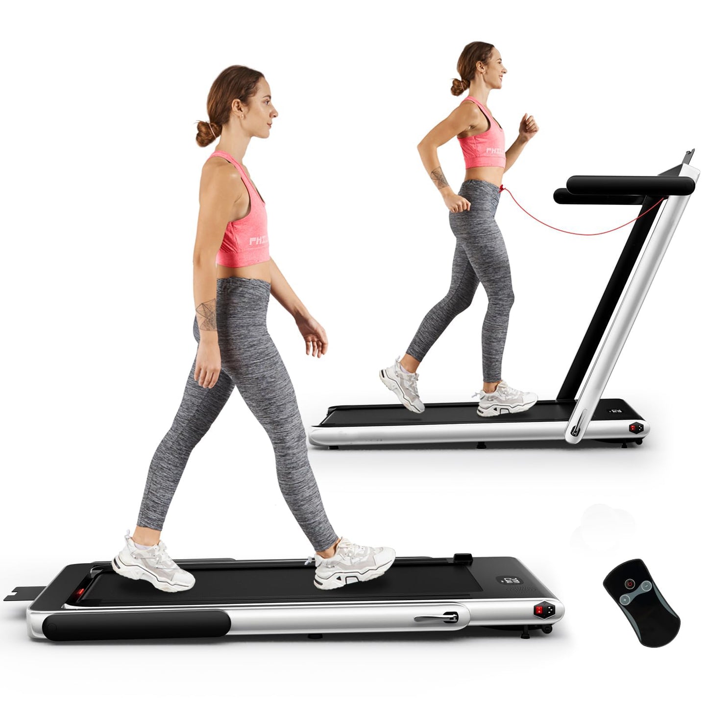 2.25 HP Foldable Treadmill 3 in 1 Walking Pad Under Desk Treadmill