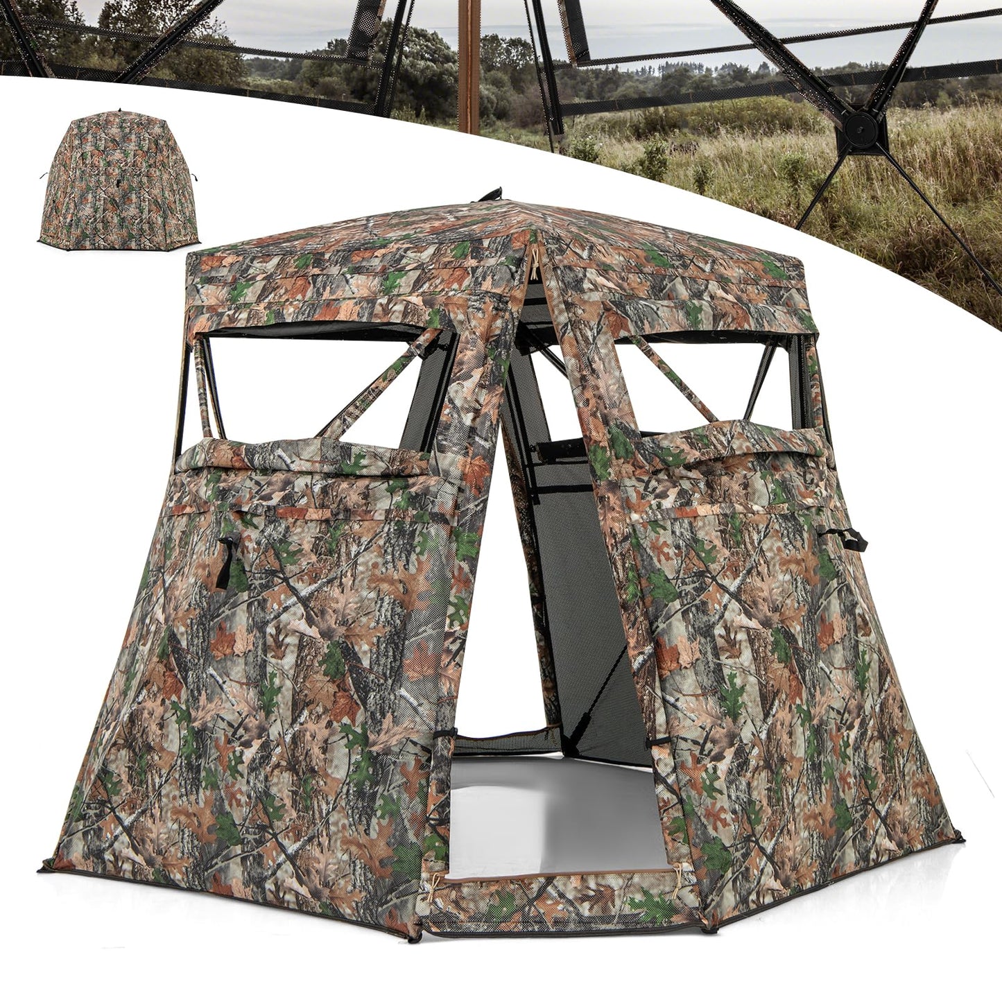 360° One Way See Through Camouflage Ground Tent with Carrying Bag
