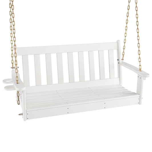 HDPE Porch Swing with Hidden Cup Holder and Adjustable Secure Chains
