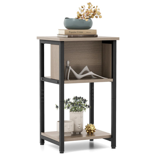 3-Tier Nightstand with Storage Shelf for Small Spaces