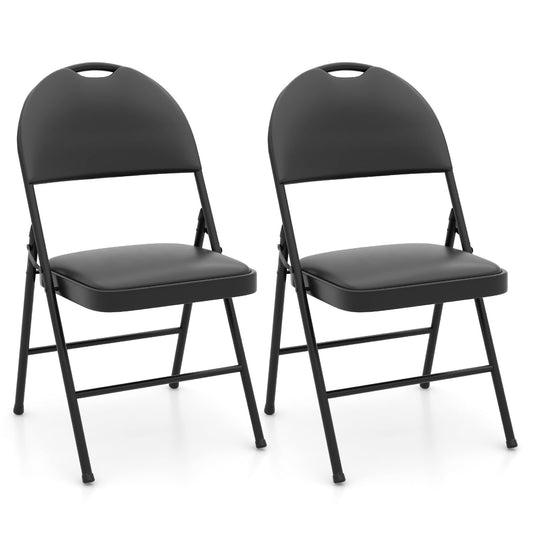 Set of 2 or 4 Folding Padded Party PVC Leather Stackable Chairs