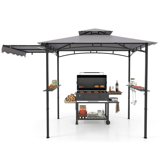 Fire Resistant Waterproof Outdoor BBQ Shelter with 2 Side Shelves
