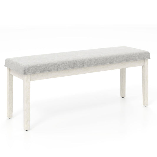 Upholstered Dining Bench Shoe Bench with Rubber Wood Legs and 300 KG Max Load