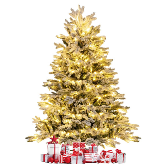 Pre-Lit Artificial Christmas Tree with PE PVC Branch Tips and Warm White LED Lights