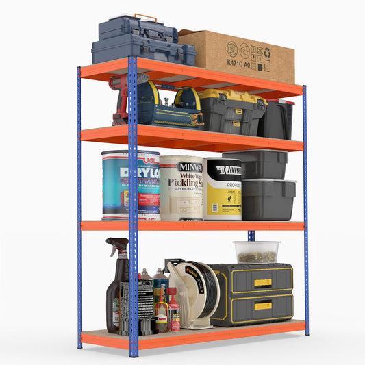 4 Tier Garage Shelving Unit, 180 x 61 x 203cm Boltless Storage Rack