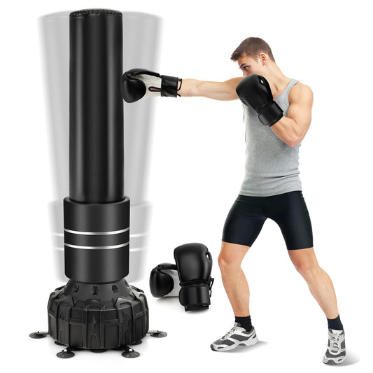 Boxing Bag with Boxing Gloves and Suction Cup Base