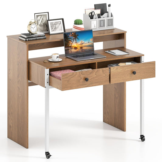 Extending Computer Desk with 2 Storage Drawers