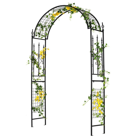2.3M Metal Garden Arch with 4 Ground Stakes