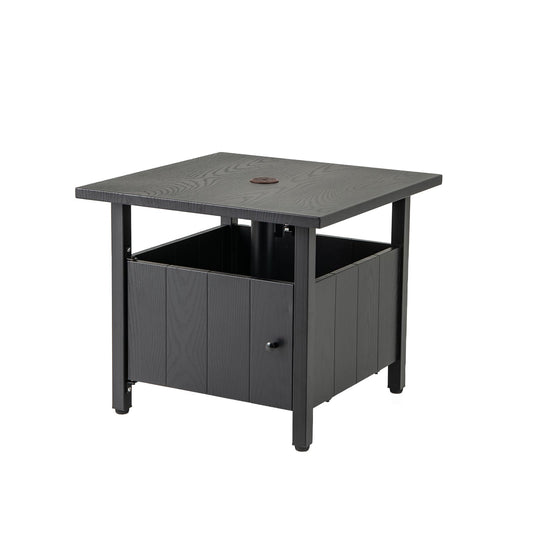 Outdoor Side Table with 4.8cm Umbrella Hole and 2 Sand Bags