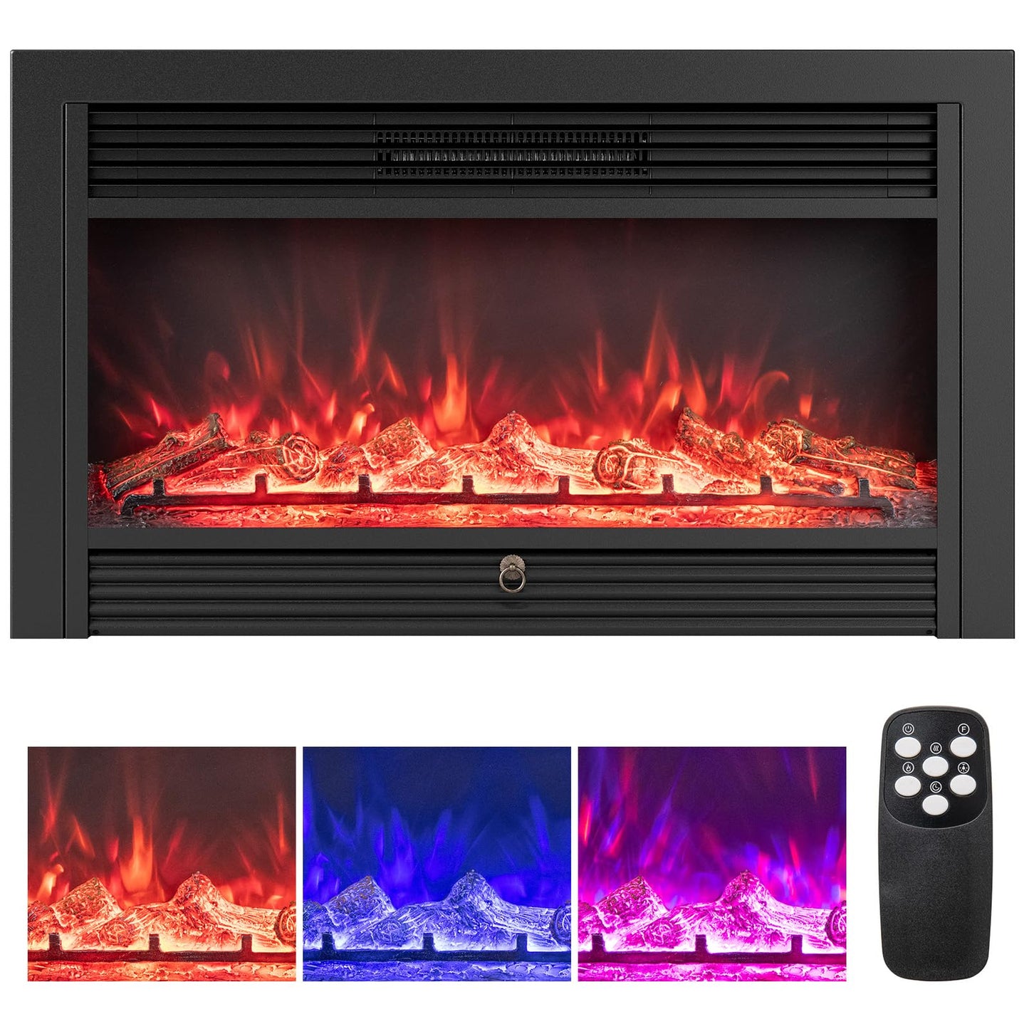 36-Inch Electric Fireplace Insert with Remote Control