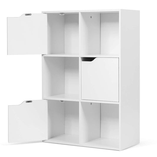 6 Cube Storage Cabinet with 3 Cupboard Doors