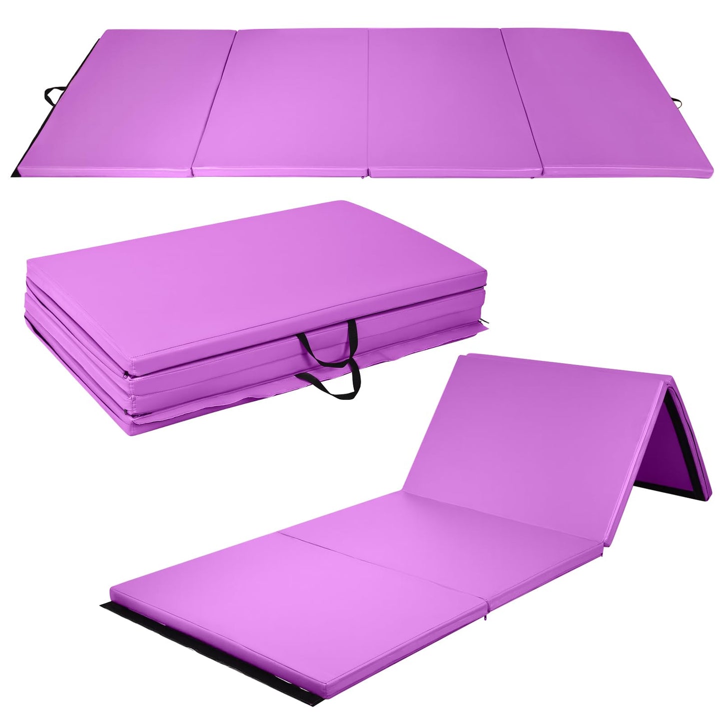 240 x 116 x 5 cm Folding Soft Floor Mat with Carry Handles and Hook & Loop Fasteners