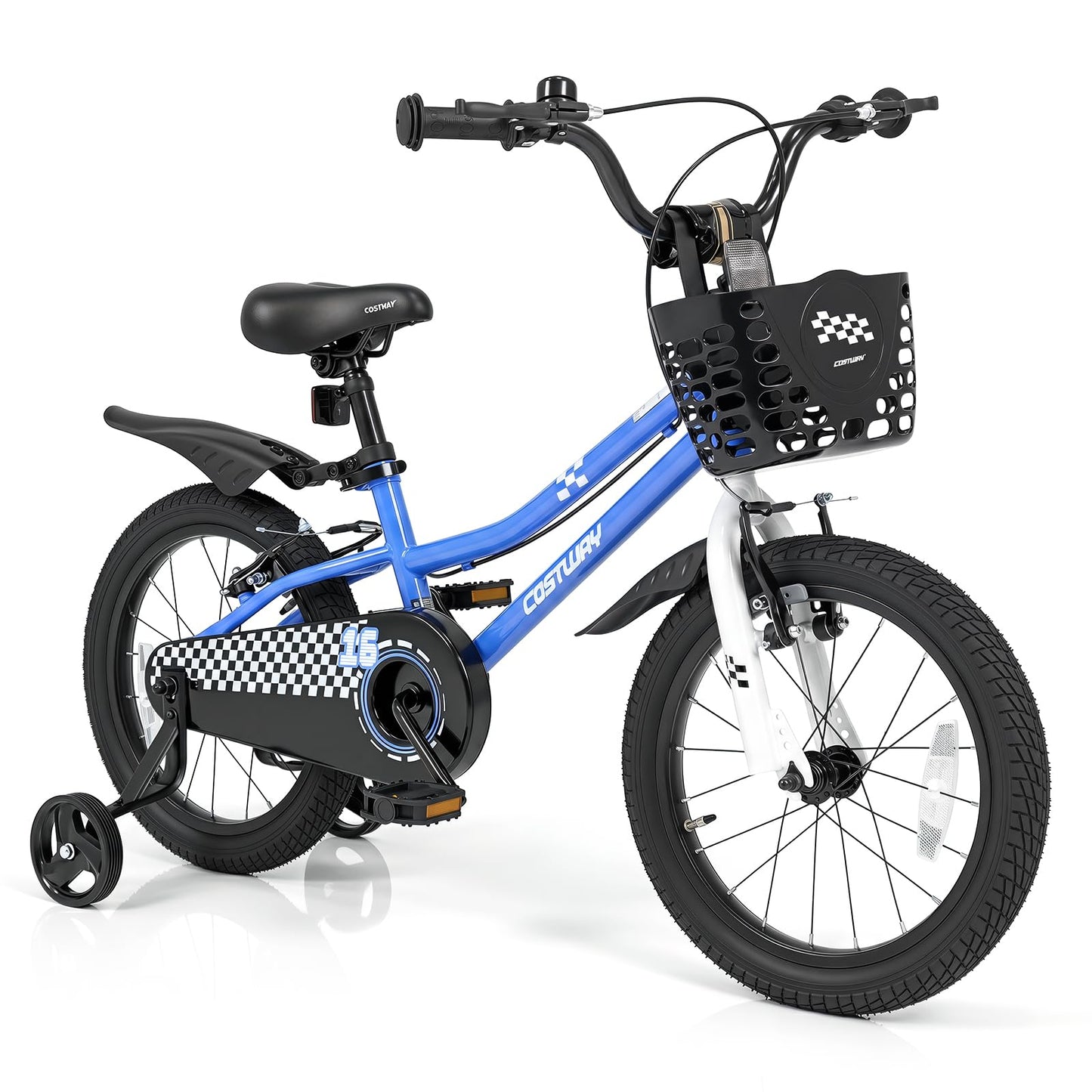 Kids Bike, Children's Training Bicycle | Toddler Bike with 2 Training Wheels, Removable Basket