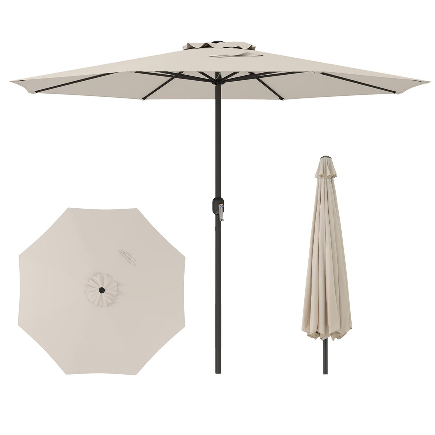 3.5M Water-resistant Patio Umbrella with Crank Handle