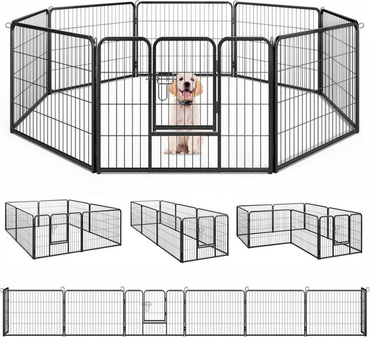 Dog Playpen - 8 Panel Metal Fence for Small Dogs