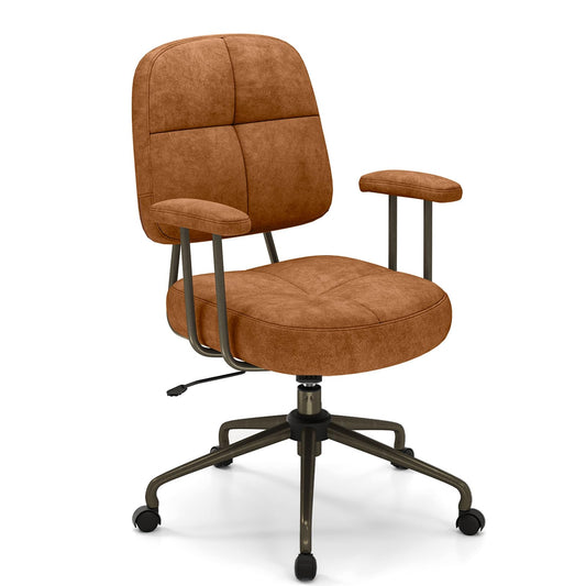 Height Adjustable Swivel Computer Desk Chair with Rocking Backrest and Armrests