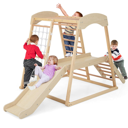 Wooden Playground Jungle Gym with Slide