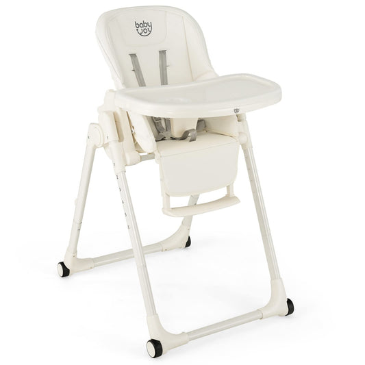 Giantex High Chairs for Babies and Toddlers Foldable Baby Highchair with Adjustable Backrest