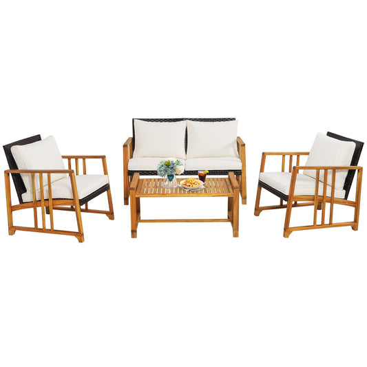 4 PCS Garden Furniture Set for Balcony Yard