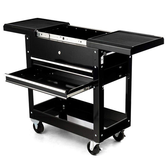 Lockable Rolling Tool Cart with Wheels and Drawers