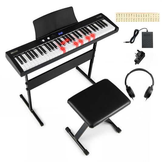 61 Key Digital Piano Keyboard, Electric Piano with Adjustable Stand & Stool