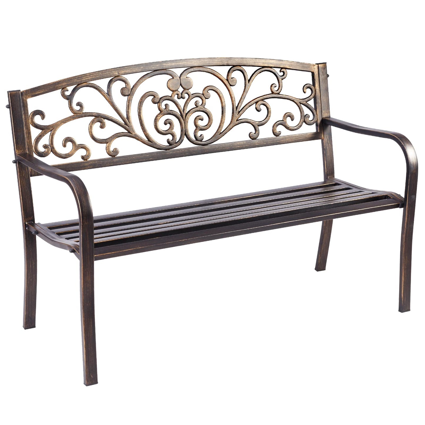 Butterfly Pattern 2 Seater Metal Frame Garden Bench