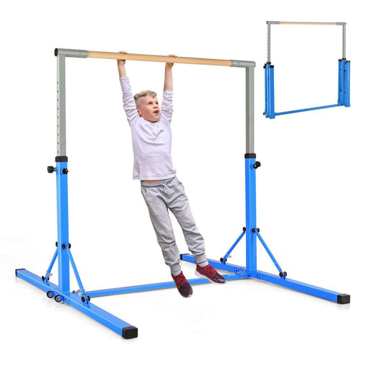 Kids Foldable Gymnastics Bar with 13 Adjustable Height