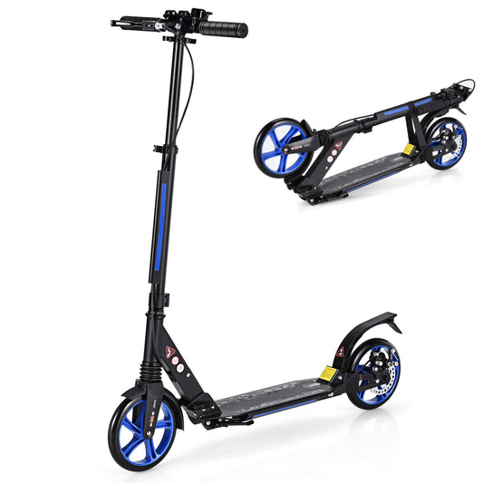 Folding Kick Scooter, 3 Heights Adjustable City Scooters with Big Wheels