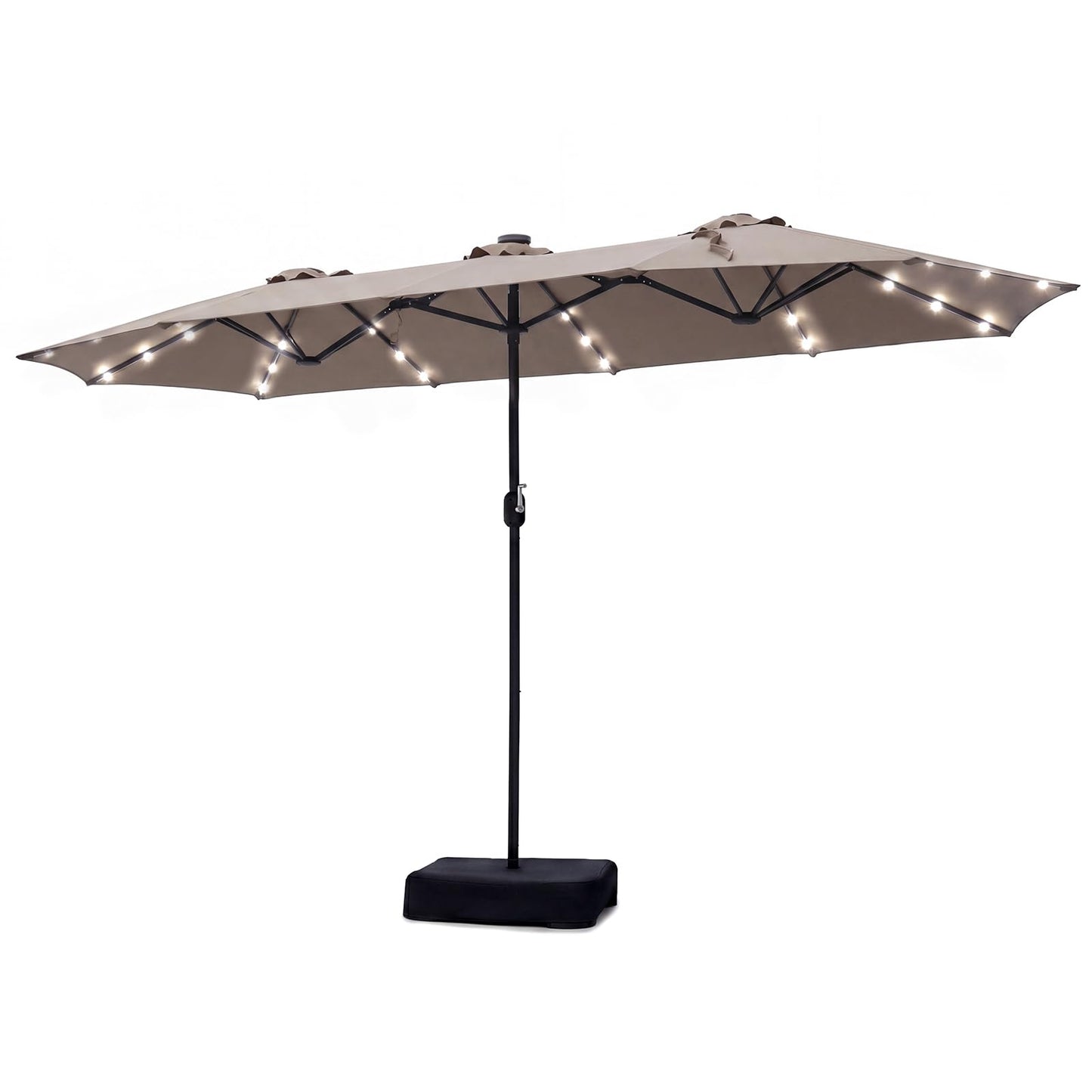 4M Double-Sided Parasol, Outdoor Extra Large Sun Umbrella with Base