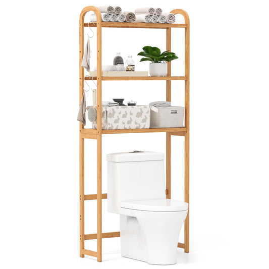 Over Toilet Storage Unit with 5 Position Shelves